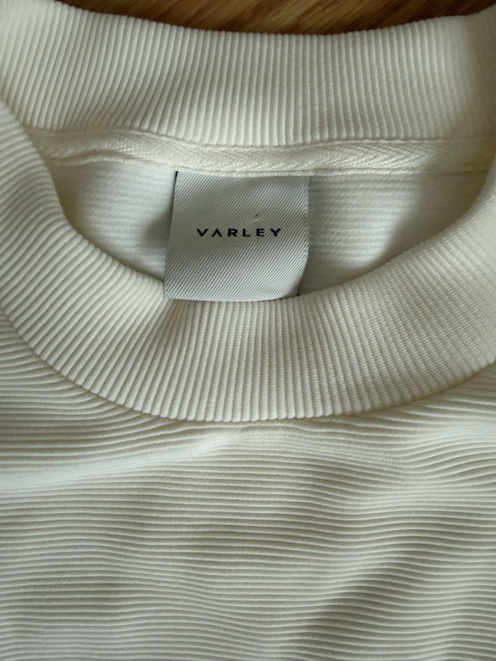 Varley Off-White Ribbed Crew Sweatshirt - Picture 2 of 3